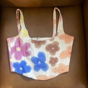 With Jean Floral Corset Top